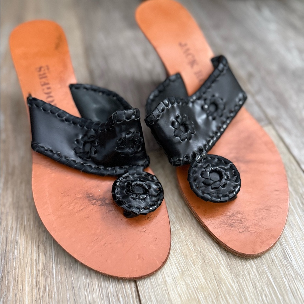 Jack Rogers Black Leather Sandals
